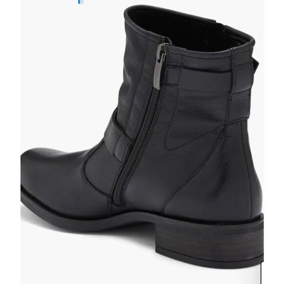 New $495 Paul Green Wyatt Women's Size 8 US 5.5 UK Black Leather Moto/ Bootie - Picture 2 of 4